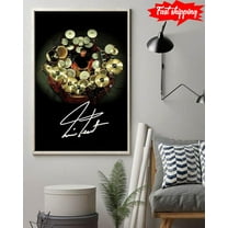 Neil Peart Legendary Drummer & His Massive Drum Set With Autograph 16 x 24 Inch Poster