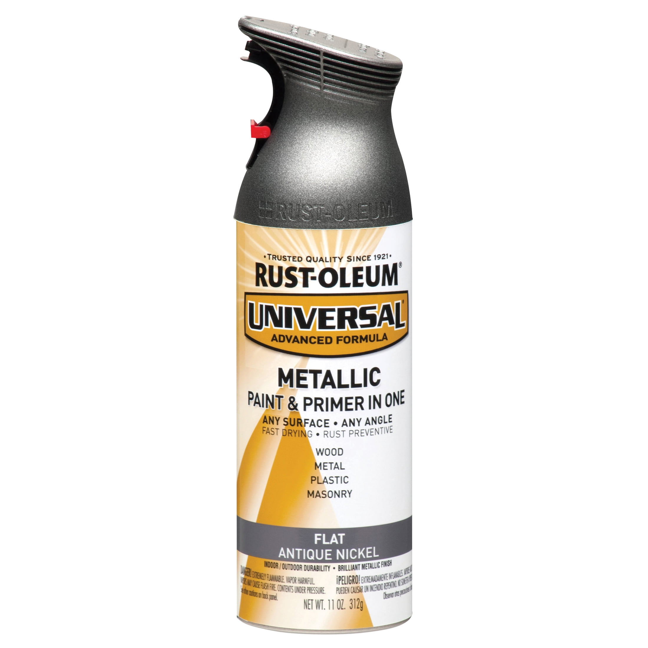 6 Pack, Antique Nickel, Rust-Oleum Universal All Surface Interior/Exterior Flat Metallic Spray Paint-271474, 11 oz