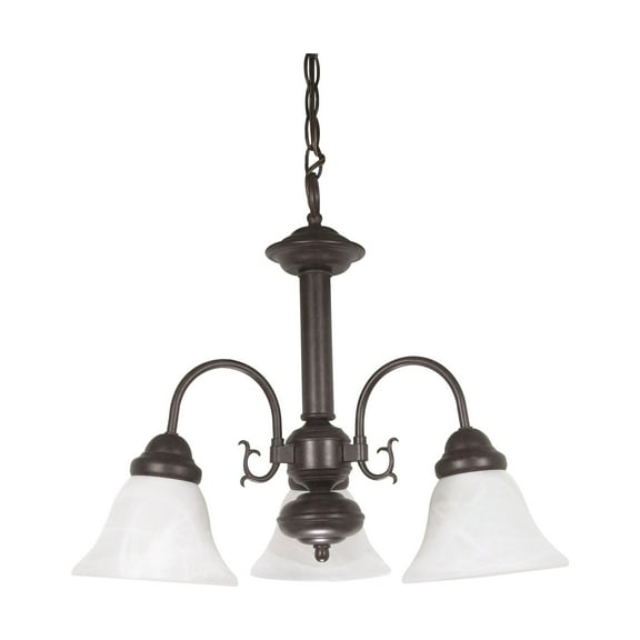 Nuvo 60-184 - Ballerina - 3 Light - 20" - Chandelier - w/ Alabaster Glass Bell Shades
