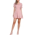 thumbnail image 1 of INSPIRE CHIC Vestido Mini de Cuadros Gingham con Cuello Peter Pan Rizado de los Años 60 L Rosa Oscuro, 1 of 5