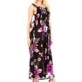 thumbnail image 4 of Sakkas Iyabo Women's Sleeveless Casual Summer Floral Print Dress Maxi Long Stretch - B-Purple - One Size, 4 of 5