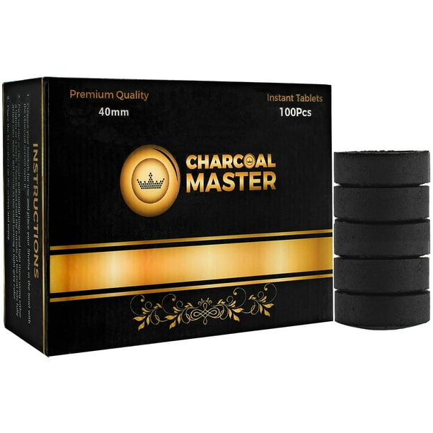 Discos de incienso Charcoal Master, 40 mm, 100 tabletas