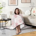 thumbnail image 4 of Wearable Blanket,Pink Dog Paw Hooded Wearable Sherpa Blanket for Adults & Teens,Winter Poncho Shawl Wrap Cape Thick Warm,50"x60", 4 of 5