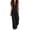 Black, variant on Womens Sleeveless Cotton Blend Jumpsuits with Pockets Button Down Wide Leg Stand Collar Long Rompers for Summer Daily Beach Vacation Brown
