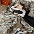 thumbnail image 4 of Feelyou Snake Print Bedding Comforter Set 7-Piece, Modern Fashion King Bedding Sets, Honeycomb Geometric Bed Sheets, Super Cozy Room Decorative, 4 of 7
