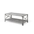 thumbnail image 2 of Hodedah 47.2 inch Wide 2 Tier Metal Frame Wood Top Coffee Table in Gray Finish, 2 of 2