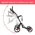 thumbnail image 3 of Costway Folding 4 Wheel Golf Pull Push Cart Trolley Club Umbrella Scorecard Drink Holder, 3 of 10
