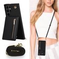 thumbnail image 5 of Crossbody Wallet Case Case For Samsung Galaxy S23 S22 Plus Note 20 Ultra With Card Slot Holder, Magnetic Flip Folio Purse Case, PU Leather Zipper Handbag With Detachable Lanyard Strap, 5 of 5