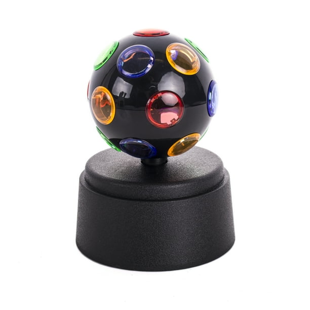 Playmaker Toys Mini Rainbow Light Disco Ball 5" LED Decoration, Black