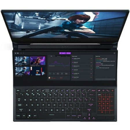 ASUS - Zephyrus Duo 15 SE GX551 15.6" Gaming Laptop - AMD Ryzen 9 - 32 GB Memory - NVIDIA AMD GeForce RTX 3080 Radeon Vega - Off Black