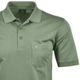 thumbnail image 2 of RAGMAN Polo Hombre - Top, Polo de Punto Suave, Mezcla de Algodón, Bolsillo en el Pecho, Tapeta de Botones, Corto, Color sólido Verde XL (X-Large), 2 of 3