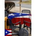 thumbnail image 4 of Outdoor Tablecloth with Umbrella Hole and Zipper, Puerto Rican Flag Square Table Cloth 54x54 Inch Waterproof Tablecloth, Vintage Geometric Art Wooden Picnic Table Cover for Patio Camping, 4 of 7