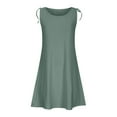 thumbnail image 4 of fatyb Mini Dresses for Women Summer Crew Neck Sleeveless Beach Casual Dresses Plus Size Short Dresses, 4 of 6