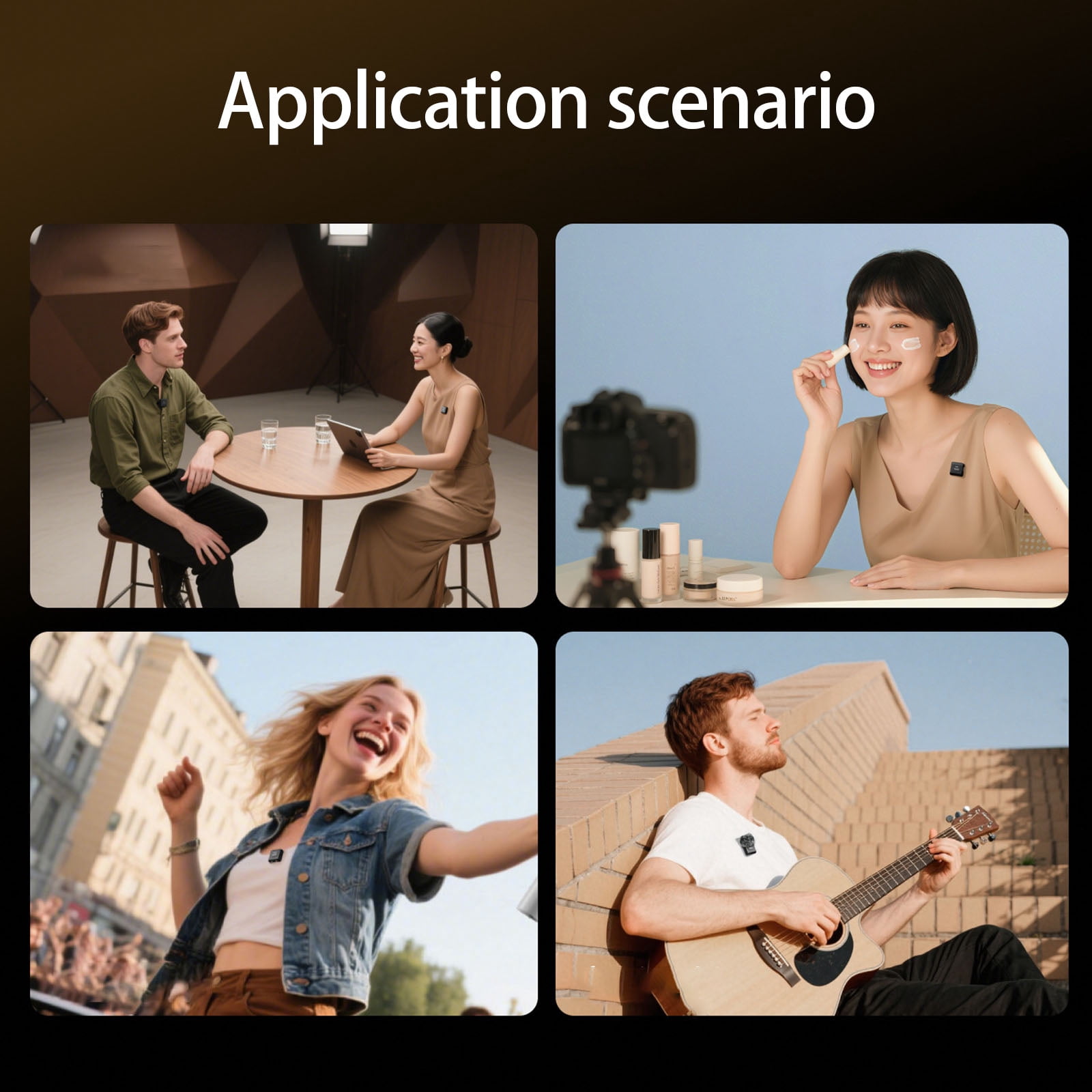 2 In 1 Detachable Wireless Lavaliers Microphones With Intelligent Noise Reductions For Clear Voice Recording