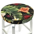thumbnail image 3 of Fotbe Watercolor Tropical Flowers Stool Covers Round,Waterproof Round Bar Stool Covers Bar Chair Covers Washable Stool Cushion Slipcover for 12-14 Inch Chair-13 inch, 3 of 7