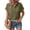 Army Green, variant on Zeagoo Button Down Shirts for Women Short Sleeve Trendy Lightweight Summer Tops Collar Work Blouse