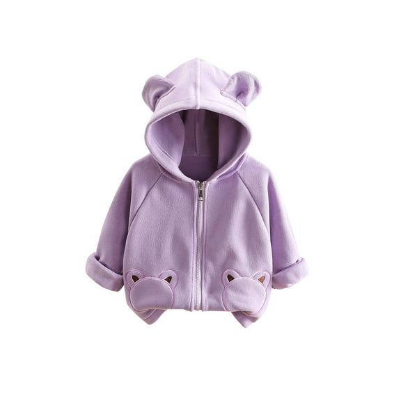 hotojiny Baby Boy Girl Hoodie Jacket Cute Warm Toddler Fall Winter Clothes Long Sleeve Zipper Coats Outerwear