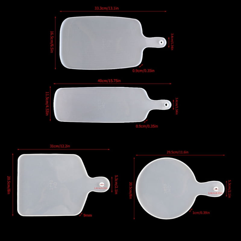 4Pcs Resin Tray Molds DIY Board Silicone Molds for DIY Resin Art Gift Home Decor