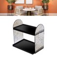 thumbnail image 4 of Double Layer Storage Rack, Unique Texture, Transparent Design, Excellent PP, 2 Tier Organizer for Cosmetics, Stationery, and More with Sliding Wood Storage Drawer, Black, 4 of 7