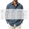 thumbnail image 3 of Fanshiluo Men's Plaid Button Down Collared Shirt, Long Sleeve Loose Fit Casual Top,XXXL,Big and Tall Men, 3 of 5