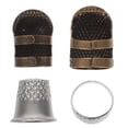 thumbnail image 3 of 2 Sets of Sewing Thimbles Quilting Thimbles Embroidery Craft Tools Metal Thimbles, 3 of 8