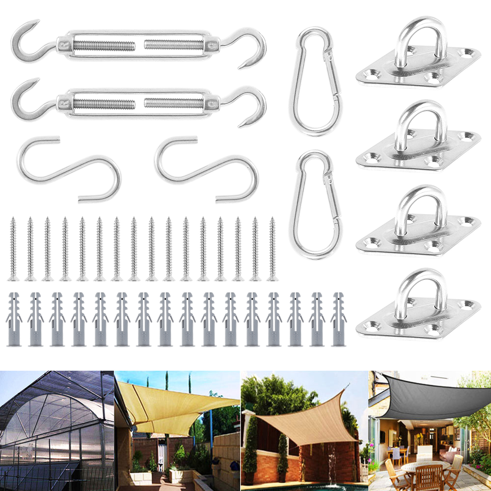 THREN Sail Sun Shade Steel Hardware Installation Kit Fixings Fittings Accessories Rectangle