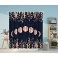 thumbnail image 5 of Moon Shower Curtain Witchy Space Moon Phase Curtains Magic Cottagecore Bathroom Decor Black and Blush Zodiac Fabric Curtains with Hooks 72"X72"Inches, 5 of 6