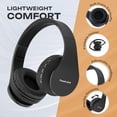 thumbnail image 2 of PowerLocus Auriculares Inalámbricos Bluetooth Estéreo Plegables, Auriculares con Cable Recargables con Micrófono Incorporado para iPhone, Samsung, LG, iPad (Negro), 2 of 5