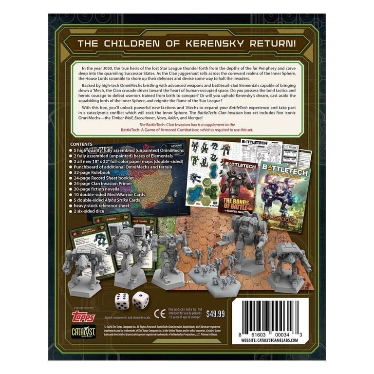 Battletech Mechwarriors Pack III Forcepack - Expansion With 6 Plastic Miniatures & Cards