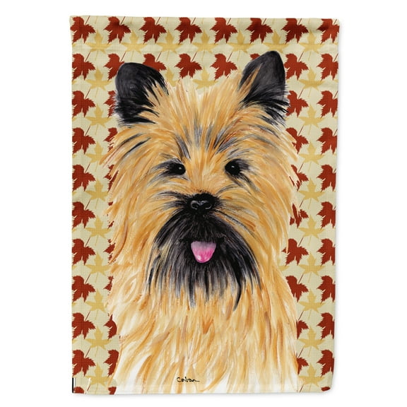 Carolines Treasures SC9215-FLAG-PARENT Cairn Terrier Fall Leaves Portrait Flag  multicolor
