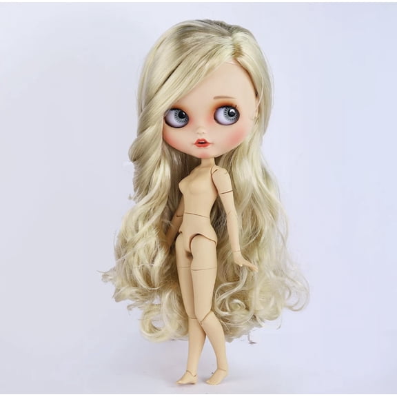 Blyth 30cm BJD Doll Pouting Lips & Bunny Teeth - 19 Joints Poseable Tan Skin Matte Face, 4 Pull-Ring Changeable Eyes, Girls Gift