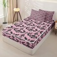 thumbnail image 2 of jejeloiu Romantic Damask Zipper Twin Comforter Sets with Fitted Sheet and 2 Pillowcases,Soft Floral Zipper Bedding Set For Adults,Pink Black,Reversible,4 Pieces, 2 of 7