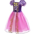 thumbnail image 2 of Princess Dress Girls Costumes Birthday Party Costume Dress up with Long Braid for Toddler Girls 4T 5T(120CM,Q25), 2 of 6