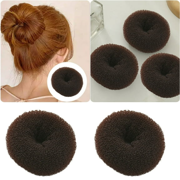 Siquannn Extra Large Hair Bun Donut Maker – 2-Pack for Thick & Long Hair (Brown)