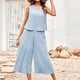 thumbnail image 1 of Conjunto de pantalones y camisa informal para mujer, estilo bohemio, camisetas sin mangas recortadas, pantalones, traje de vacaciones FLhrweasw Para estrenar, 1 of 9