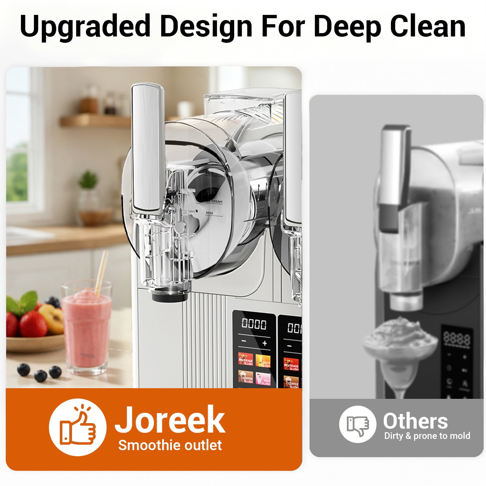 Slushie Machine, 68oz*2 Frozen Drink & Slushy Machine for Home, 5 Presets, No Ice Needed, Self Cleaning, Slushy Maker for Margaritas, Frappés, Milkshake, White