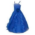 thumbnail image 3 of CHICTRY Kids Girls Organza Tutu Princess Dress Rhinestone Decor Birthday Party Dresses Blue 12, 3 of 6