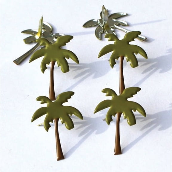 Eyelet Outlet Shape Brads 12/Pkg-Palm Trees #2