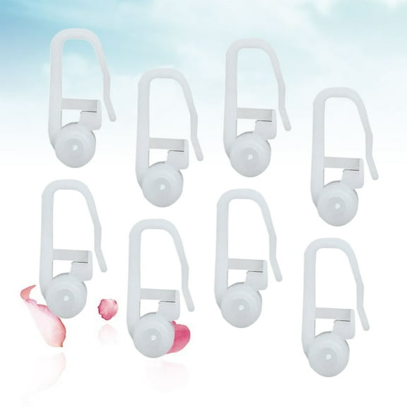 Squalise 50 Curtain Hanging Rings Curtain Hooks Slide Roller with Track for for Window Door Shower Curtain ( White )