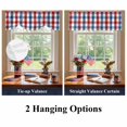 thumbnail image 6 of Independence Day Tie Up Valances Curtain, Adjustable Kitchen Flag Day Red And Blue Stripes Valances for Windows Decor, Rod Pocket Short Curtains Set for Bedroom/Bathroom, 42"x12", 6 of 9