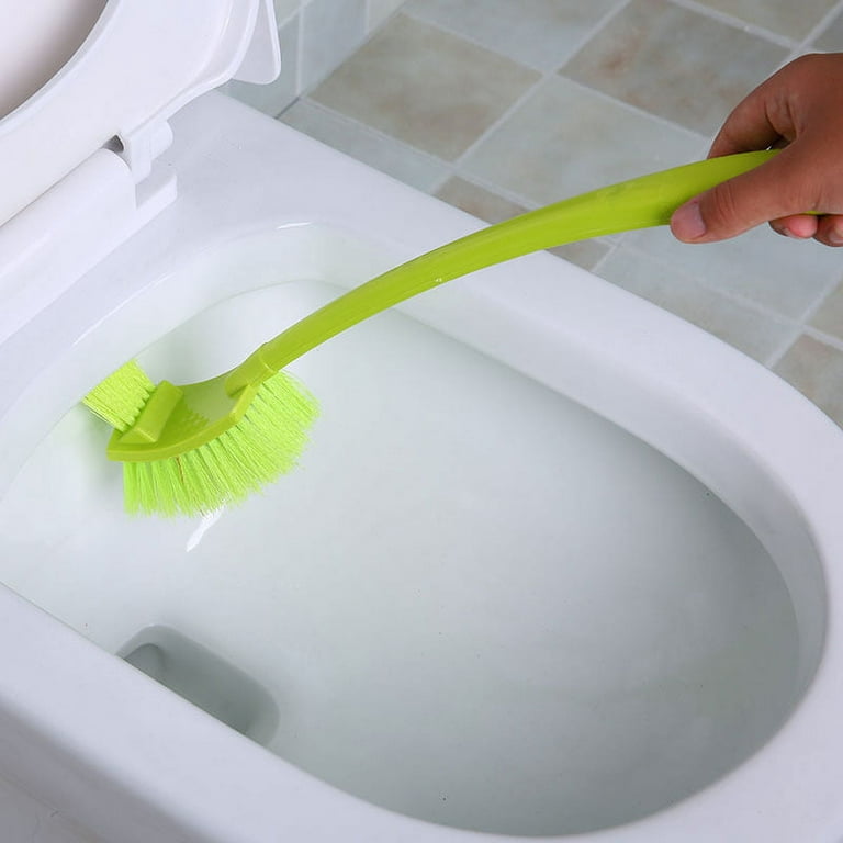 Generic Portable Silicone Long Handle Toilet Brush Double Sided
