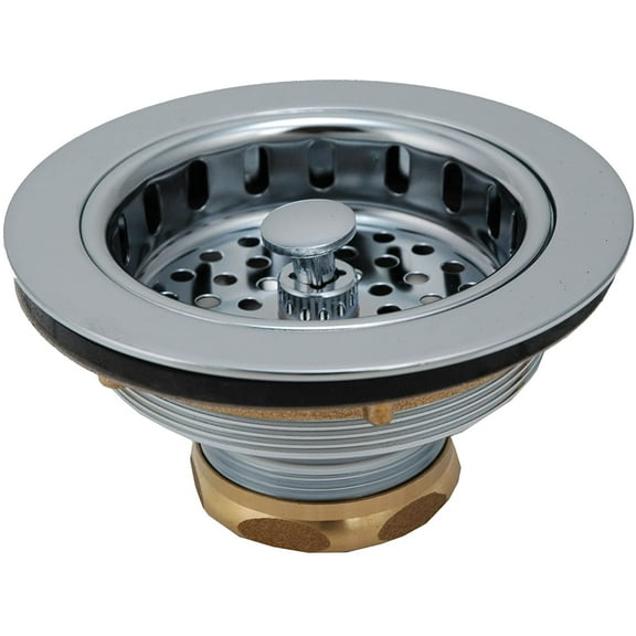 Solid Brass Duo Basket Strainer, for Kitchen Sinks (Chrome)