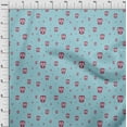 thumbnail image 3 of oneOone Cotton Poplin Fabric Dot & Cartoon Owl Bird Decor Fabric Printed BTY 56 Inch Wide, 3 of 4