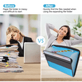 thumbnail image 5 of Homeminion Accordion Folder,Accordion File Organizer with Zip Closure Expanding File Folder 13 Pockets Portable Letter A4 Paper Accordion File Organizer for School Office Documents（Blue）, 5 of 6