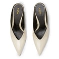thumbnail image 4 of YDN Women Classic Closed Pointed Toe Slip On Clogs Kitten Low Heels V Cut Mules Comfortable Shopping Dressy Slides Sandals Size 16 Chalk, 4 of 4