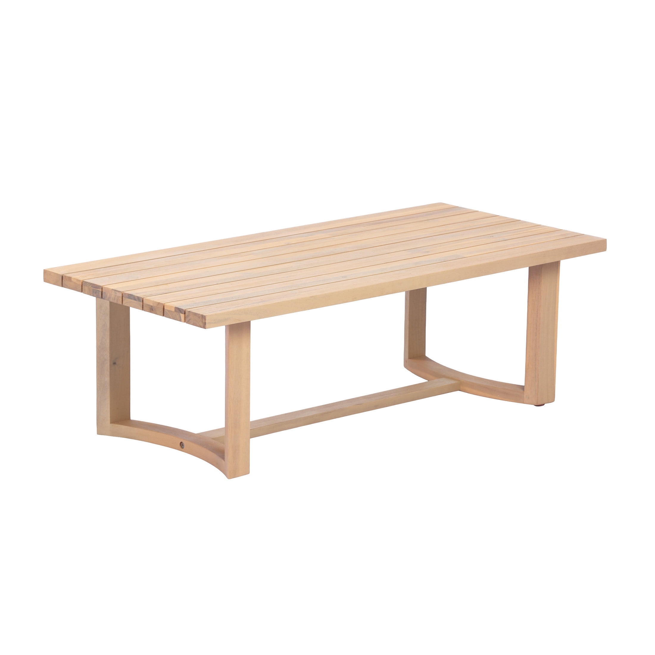 Christopher Knight Home 47" Outdoor Coffee Table, Acacia Wood Slatted Patio Table, Light Teak