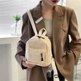 thumbnail image 4 of Soft Plush Mini Backpack, Lightweight Small Casual Daypack with Zipper Compartments, Fashion Compact Shoulder Bag for Shopping Walking Short Trips, 4 of 4