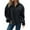 Black, variant on Women's Quarter Zip Plush Fleece Sweatshirt, Plus Size Oversized Long Sleeve Pullover Top with Soft Solid Color Design for Winter Warmth, Casual Comfort Wear and Street Fashion Black L