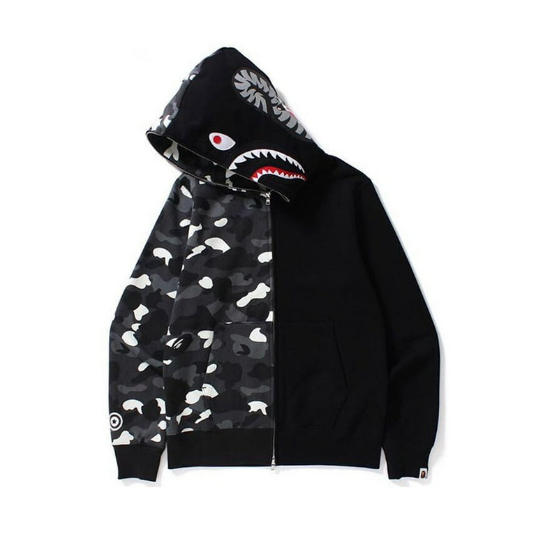 Bape black shark hoodie sales