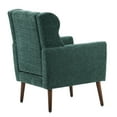 thumbnail image 4 of Accent Chair with Waist Pillow, Modern Chenille Accent Chair with Tapered Wooden Legs, Comfy Armchair for Living Room Reading Room Bedroom, Blackish Green, 4 of 9